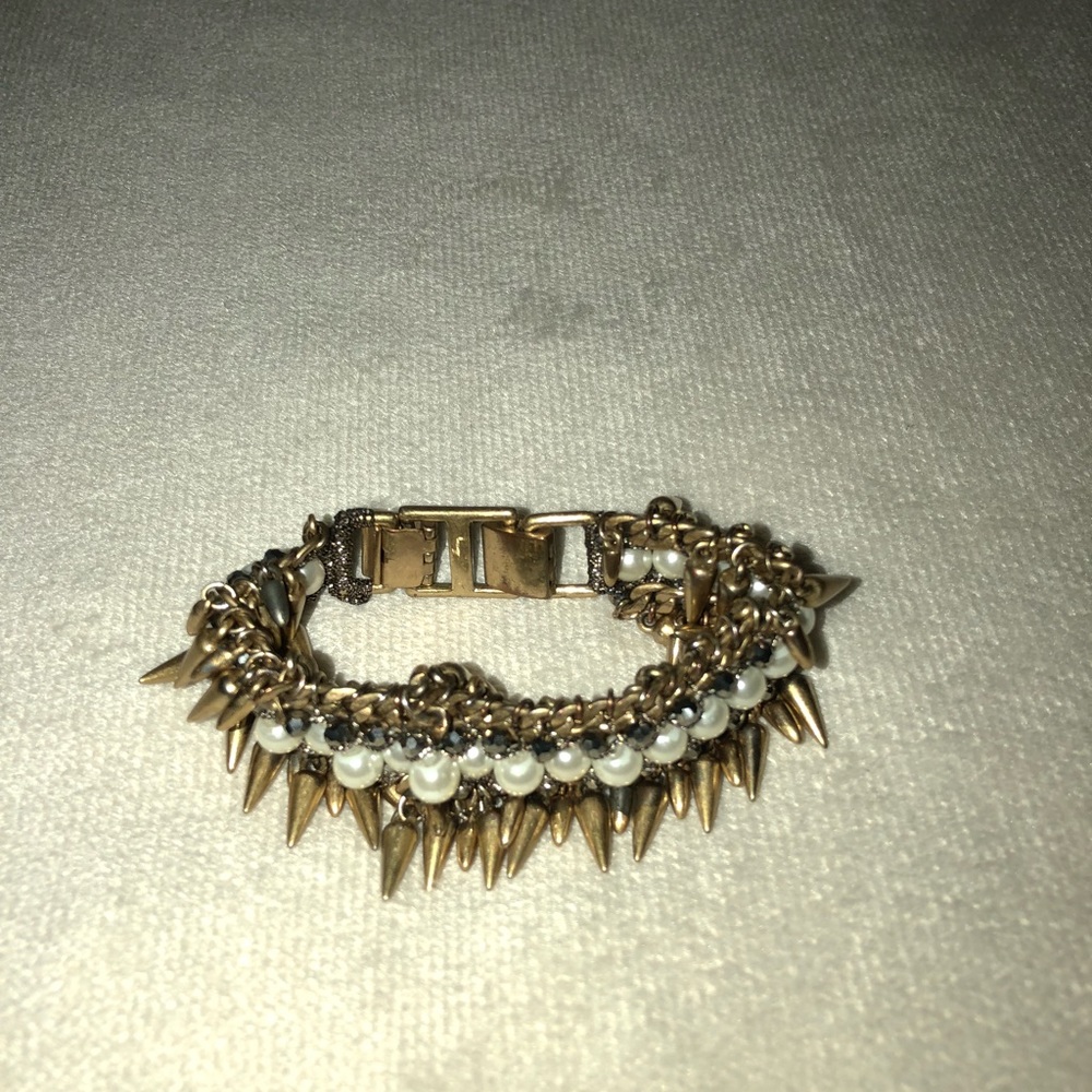 Brass/white/black Stella And Dot Bracelet